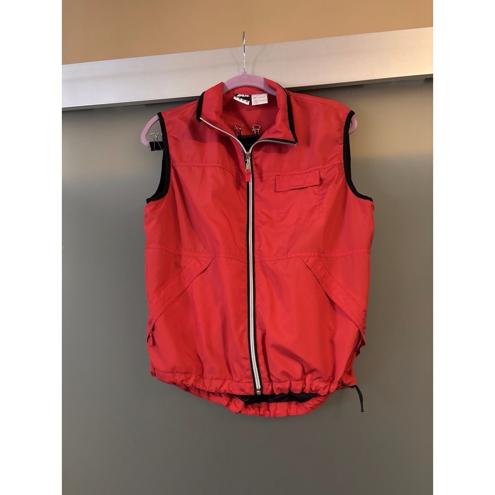 Tail Tech Red Full Zipper Vest Black Trim Women's Size M